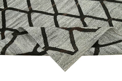 Scrap Gri Geometrik Pamuk Yün El Dokuma Halısı 250x296 Agacan