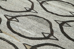 Scrap Gri Geometrik Pamuk Yün El Dokuma Halısı 238x308 Agacan