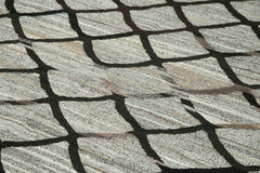 Scrap Gri Geometrik Pamuk Yün El Dokuma Halısı 257x317 Agacan