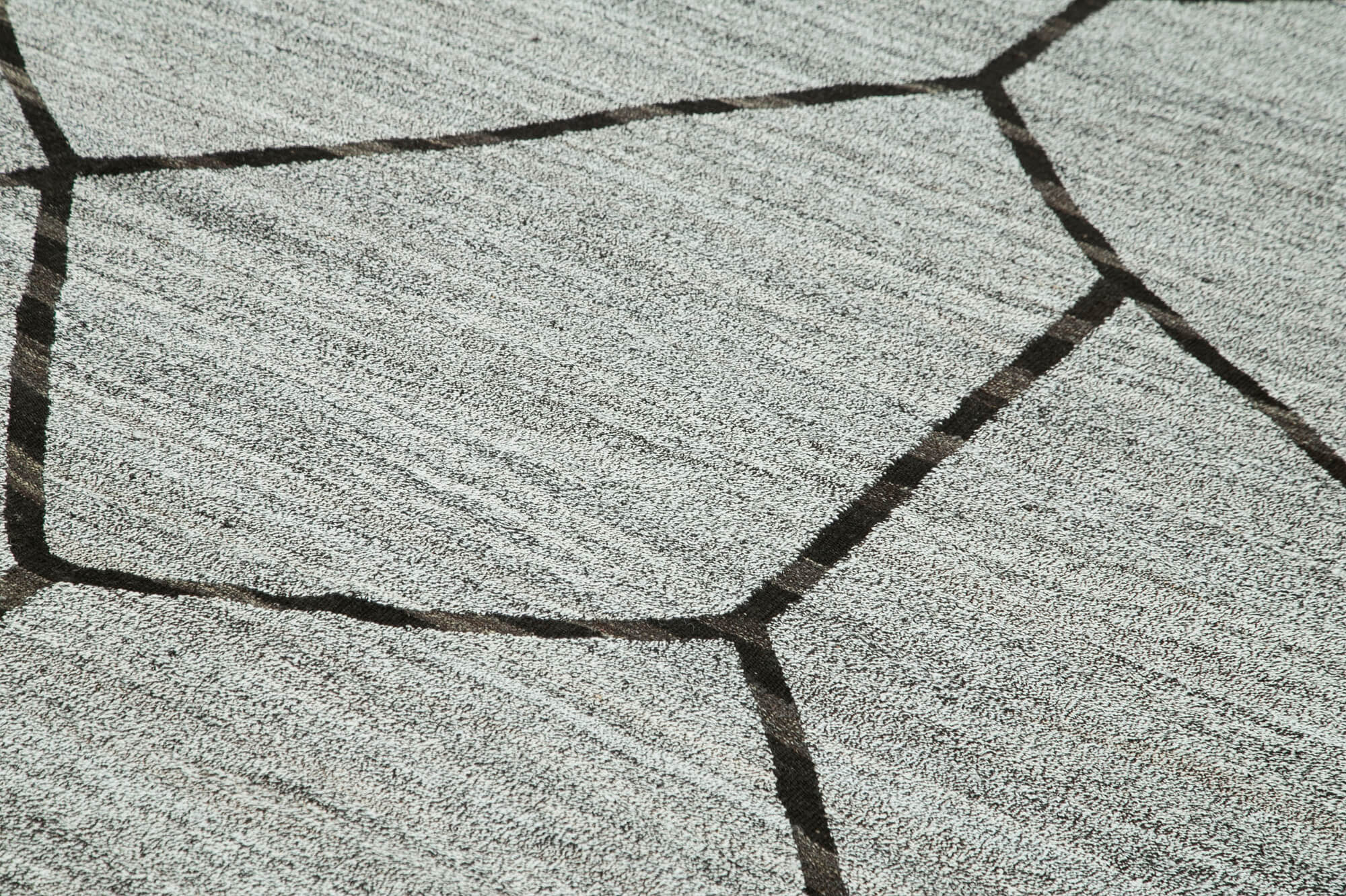 Scrap Gri Geometrik Pamuk Yün El Dokuma Halısı 265x386 Agacan