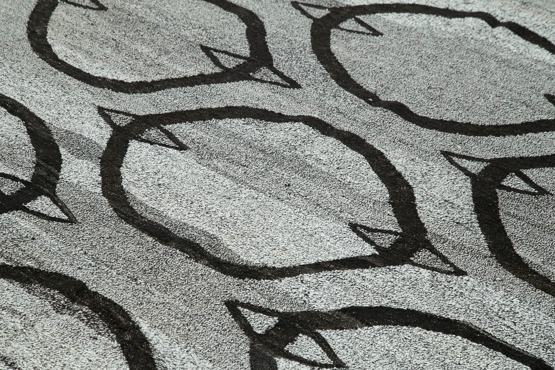 Scrap Gri Geometrik Pamuk Yün El Dokuma Halısı 250x315 Agacan