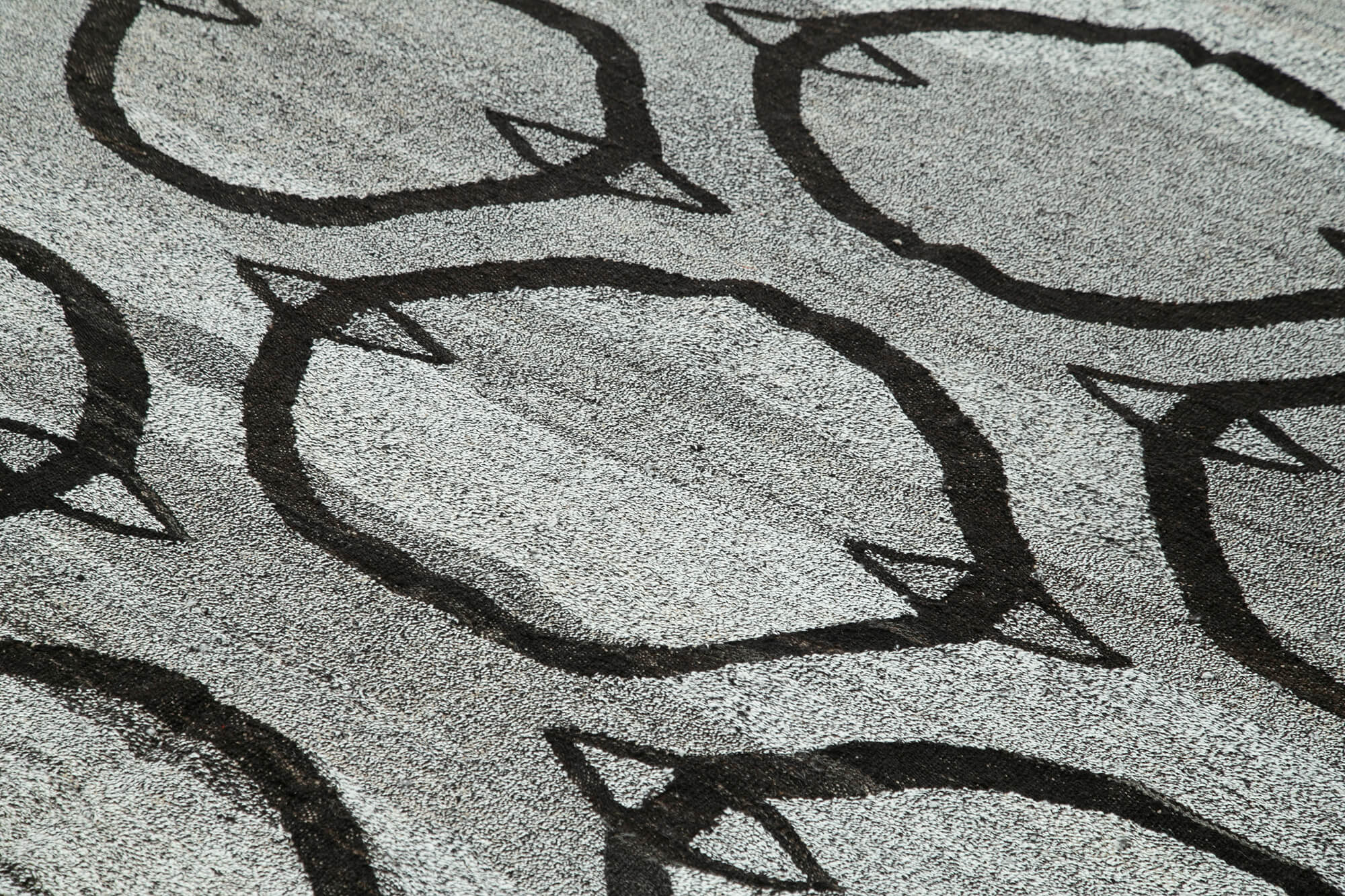 Scrap Gri Geometrik Pamuk Yün El Dokuma Halısı 250x315 Agacan