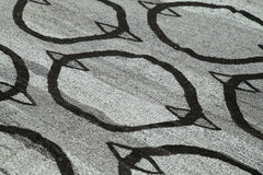 Scrap Gri Geometrik Pamuk Yün El Dokuma Halısı 250x315 Agacan