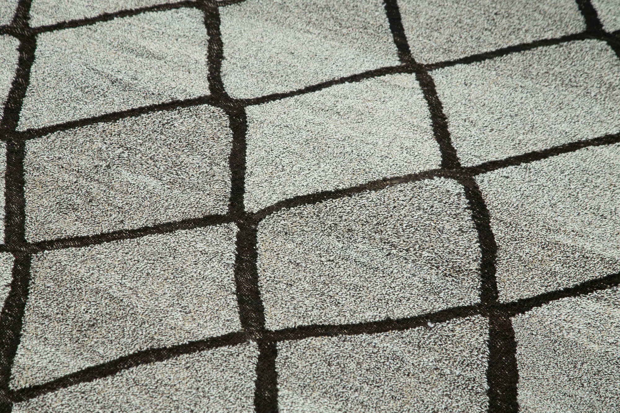 Scrap Mavi Geometrik Pamuk Yün El Dokuma Halısı 246x318 Agacan