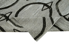 Scrap Siyah Geometrik Pamuk Yün El Dokuma Halısı 237x322 Agacan