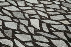 Scrap Gri Geometrik Pamuk Yün El Dokuma Halısı 251x318 Agacan