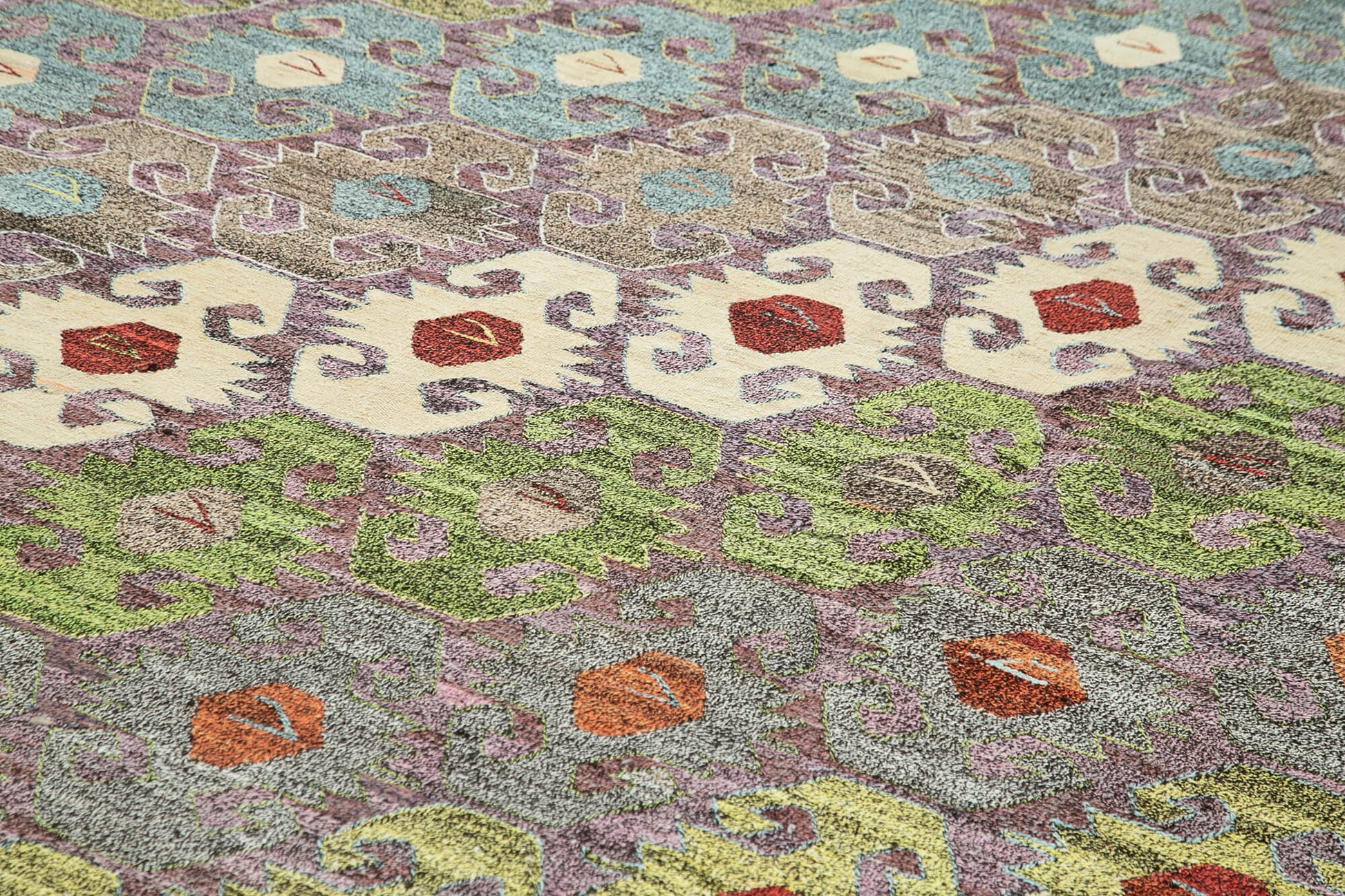 Scrap Siyah Geometrik Pamuk Yün El Dokuma Halısı 314x427 Agacan