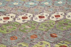 Scrap Siyah Geometrik Pamuk Yün El Dokuma Halısı 314x427 Agacan