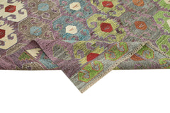 Scrap Siyah Geometrik Pamuk Yün El Dokuma Halısı 314x427 Agacan