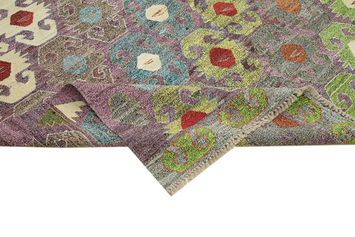 Scrap Siyah Geometrik Pamuk Yün El Dokuma Halısı 314x427 Agacan