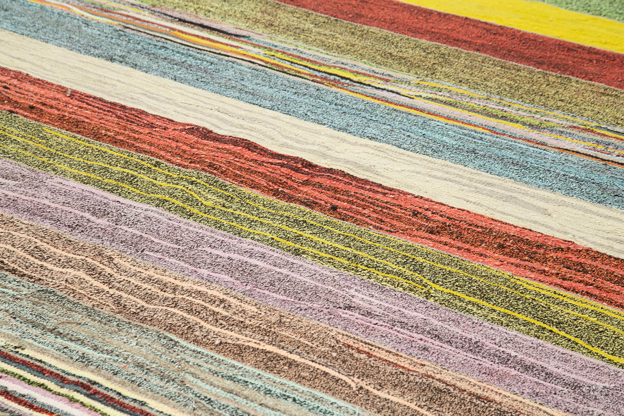 Scrap Beyaz Geometrik Pamuk Yün El Dokuma Halısı 261x335 Agacan