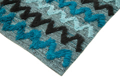 Scrap Fuşya Geometrik Pamuk Yün El Dokuma Halısı 246x366 Agacan