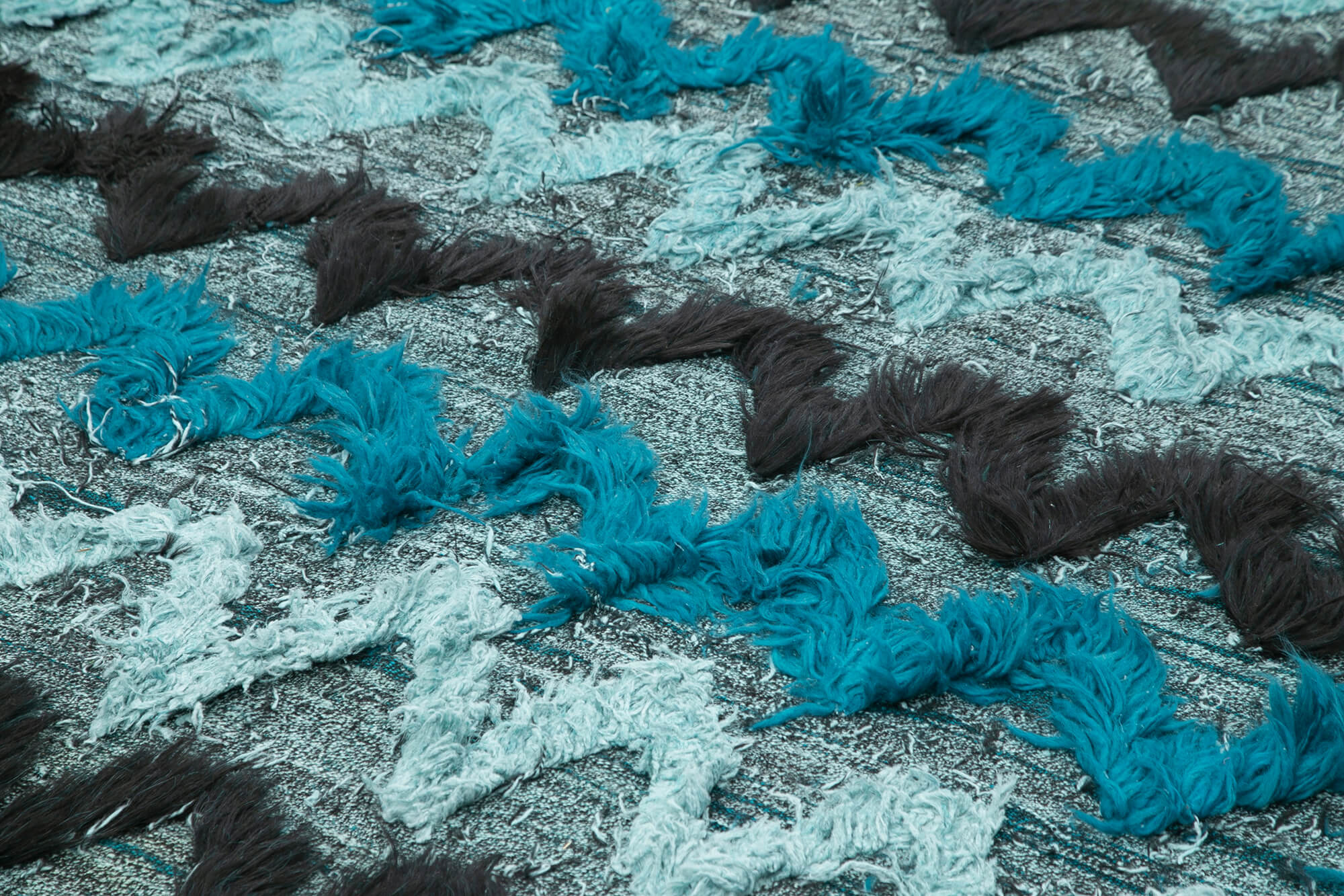 Scrap Fuşya Geometrik Pamuk Yün El Dokuma Halısı 246x366 Agacan