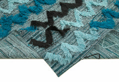 Scrap Fuşya Geometrik Pamuk Yün El Dokuma Halısı 246x366 Agacan