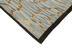 Scrap Mavi Geometrik Pamuk Yün El Dokuma Halısı 237x307 Agacan