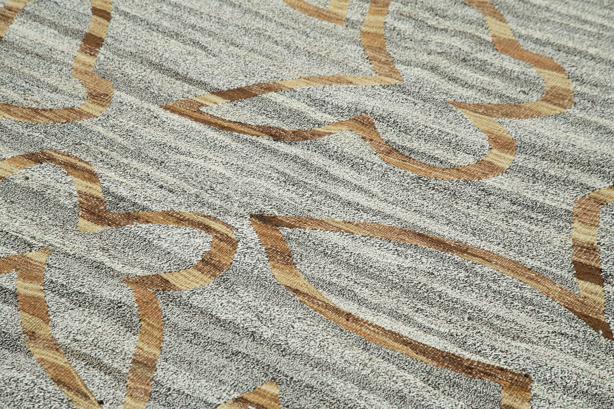 Scrap Mavi Geometrik Pamuk Yün El Dokuma Halısı 237x307 Agacan