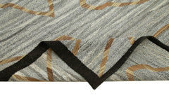 Scrap Mavi Geometrik Pamuk Yün El Dokuma Halısı 237x307 Agacan