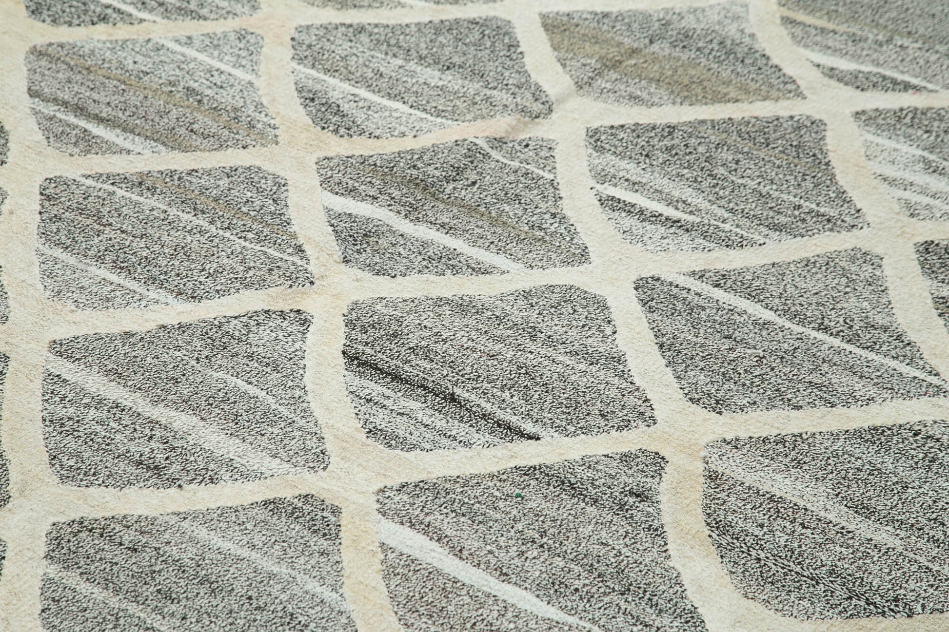 Scrap Sarı Geometrik Pamuk Yün El Dokuma Halısı 243x308 Agacan