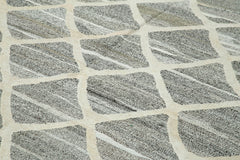 Scrap Sarı Geometrik Pamuk Yün El Dokuma Halısı 243x308 Agacan