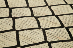 Scrap Bej Geometrik Pamuk Yün El Dokuma Halısı 247x306 Agacan