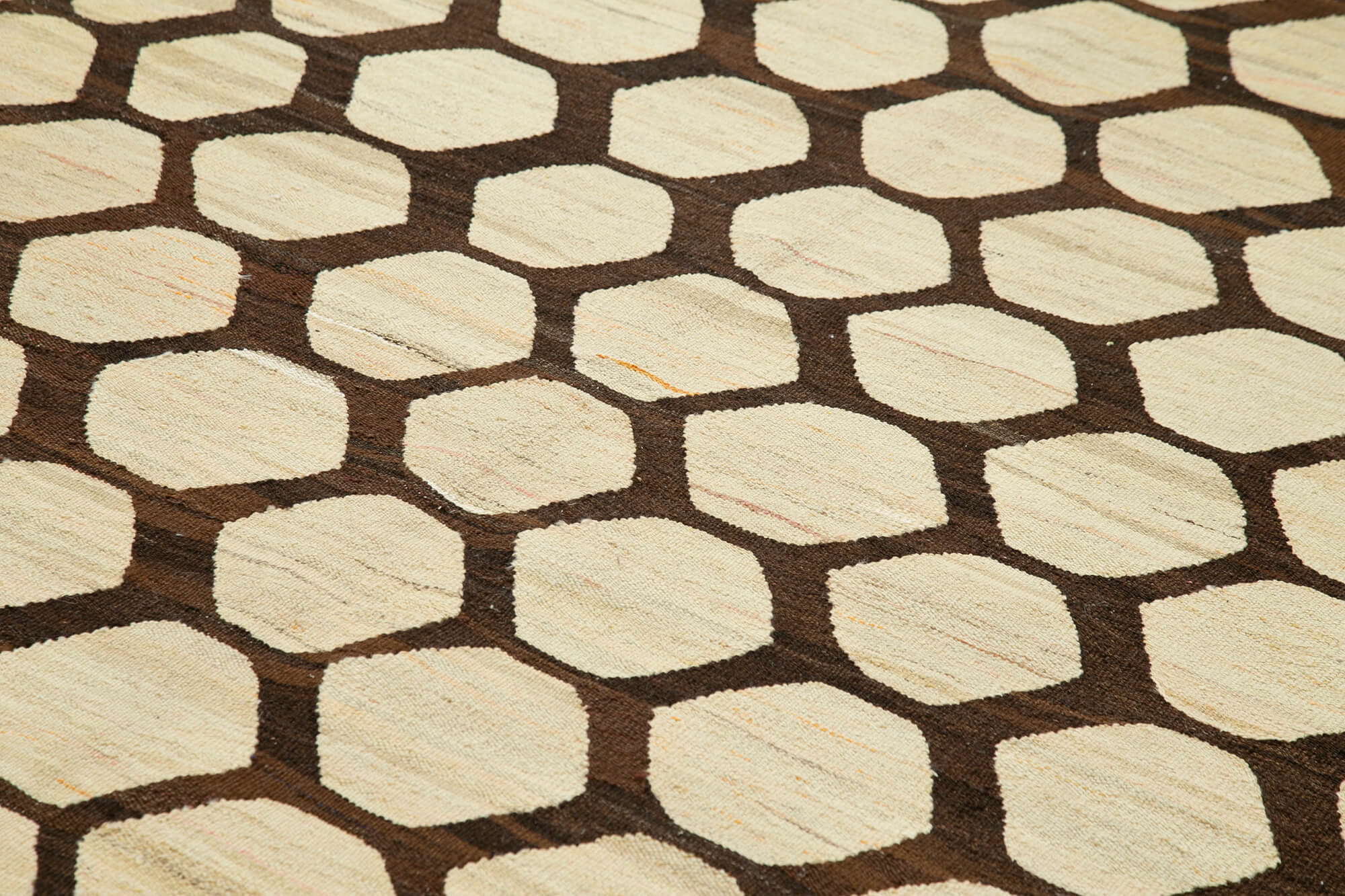 Scrap Turuncu Geometrik Pamuk Yün El Dokuma Halısı 247x312 Agacan