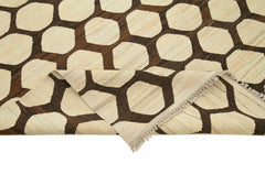 Scrap Turuncu Geometrik Pamuk Yün El Dokuma Halısı 247x312 Agacan