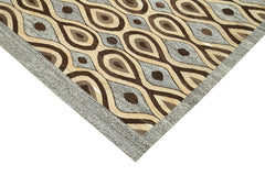 Scrap Fuşya Geometrik Pamuk Yün El Dokuma Halısı 246x324 Agacan