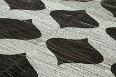 Scrap Yeşil Geometrik Pamuk Yün El Dokuma Halısı 241x315 Agacan