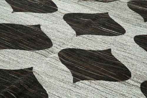 Scrap Yeşil Geometrik Pamuk Yün El Dokuma Halısı 241x315 Agacan