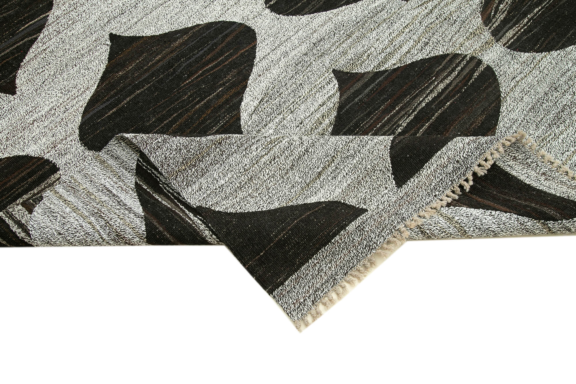 Scrap Yeşil Geometrik Pamuk Yün El Dokuma Halısı 241x315 Agacan