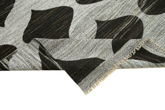 Scrap Yeşil Geometrik Pamuk Yün El Dokuma Halısı 241x315 Agacan