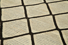 Scrap Bej Geometrik Pamuk Yün El Dokuma Halısı 244x310 Agacan