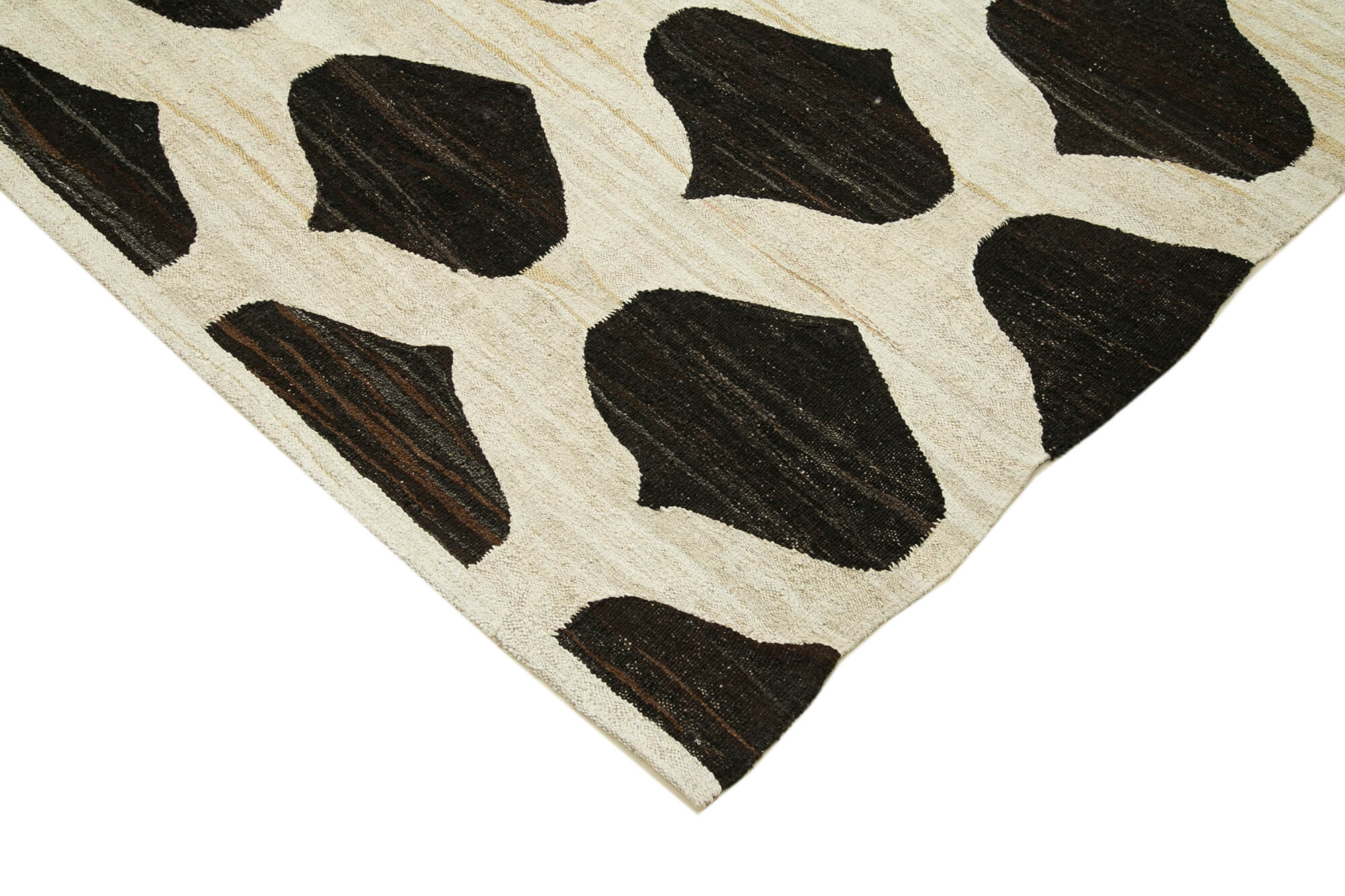 Scrap Bej Geometrik Pamuk Yün El Dokuma Halısı 250x310 Agacan