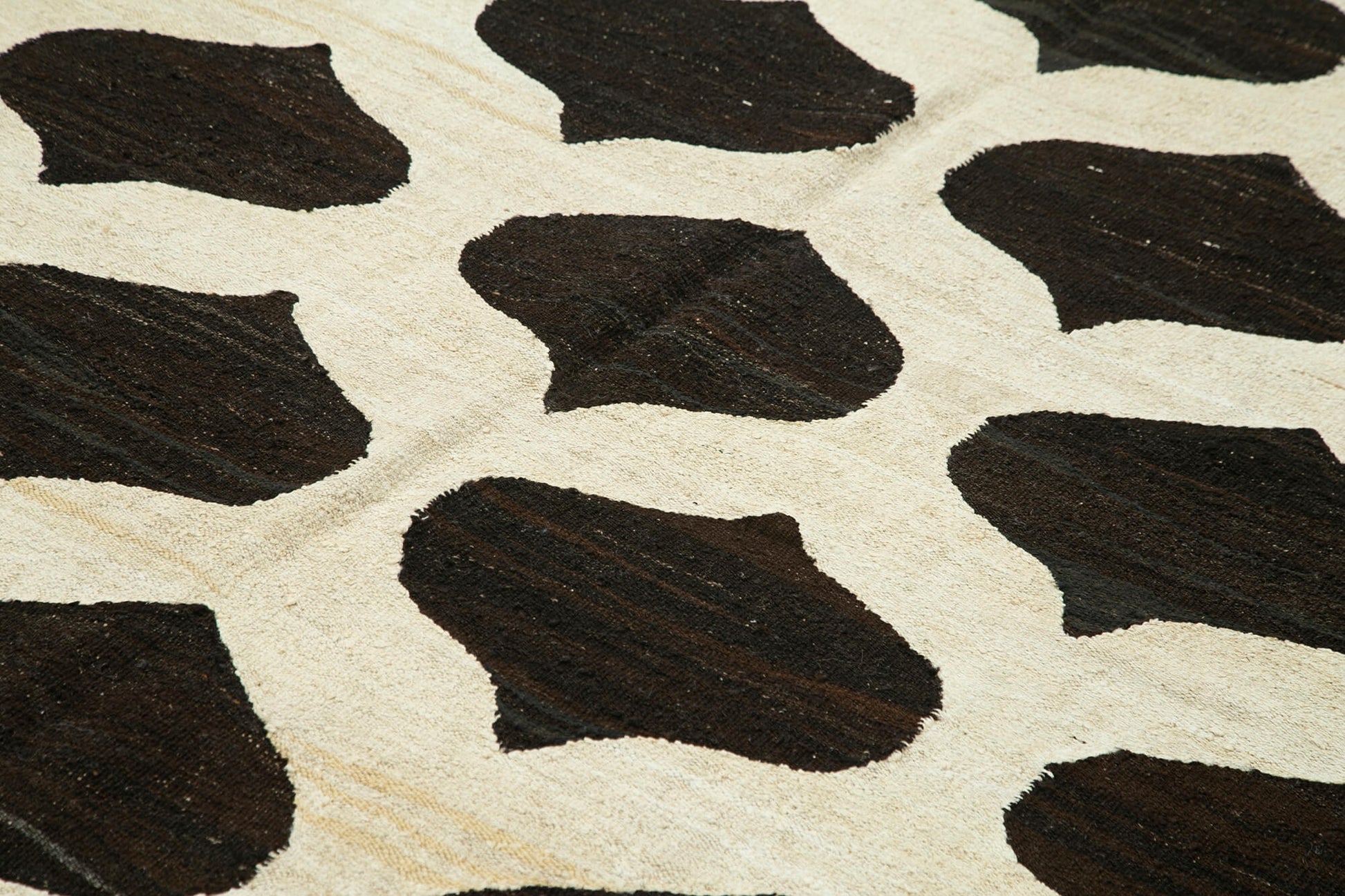 Scrap Bej Geometrik Pamuk Yün El Dokuma Halısı 250x310 Agacan