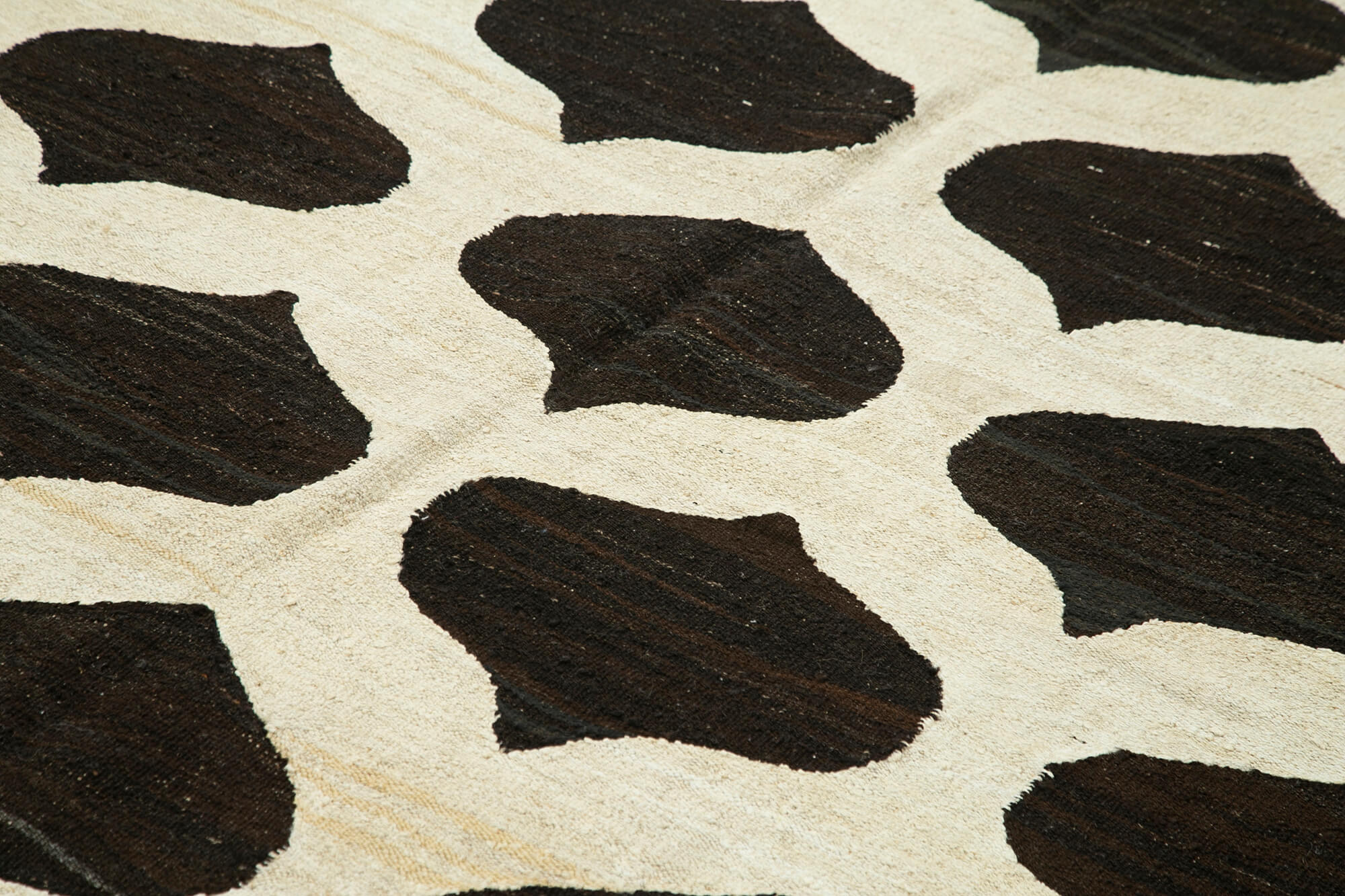 Scrap Bej Geometrik Pamuk Yün El Dokuma Halısı 250x310 Agacan