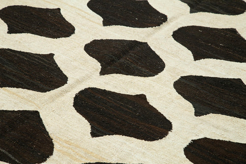 Scrap Bej Geometrik Pamuk Yün El Dokuma Halısı 250x310 Agacan