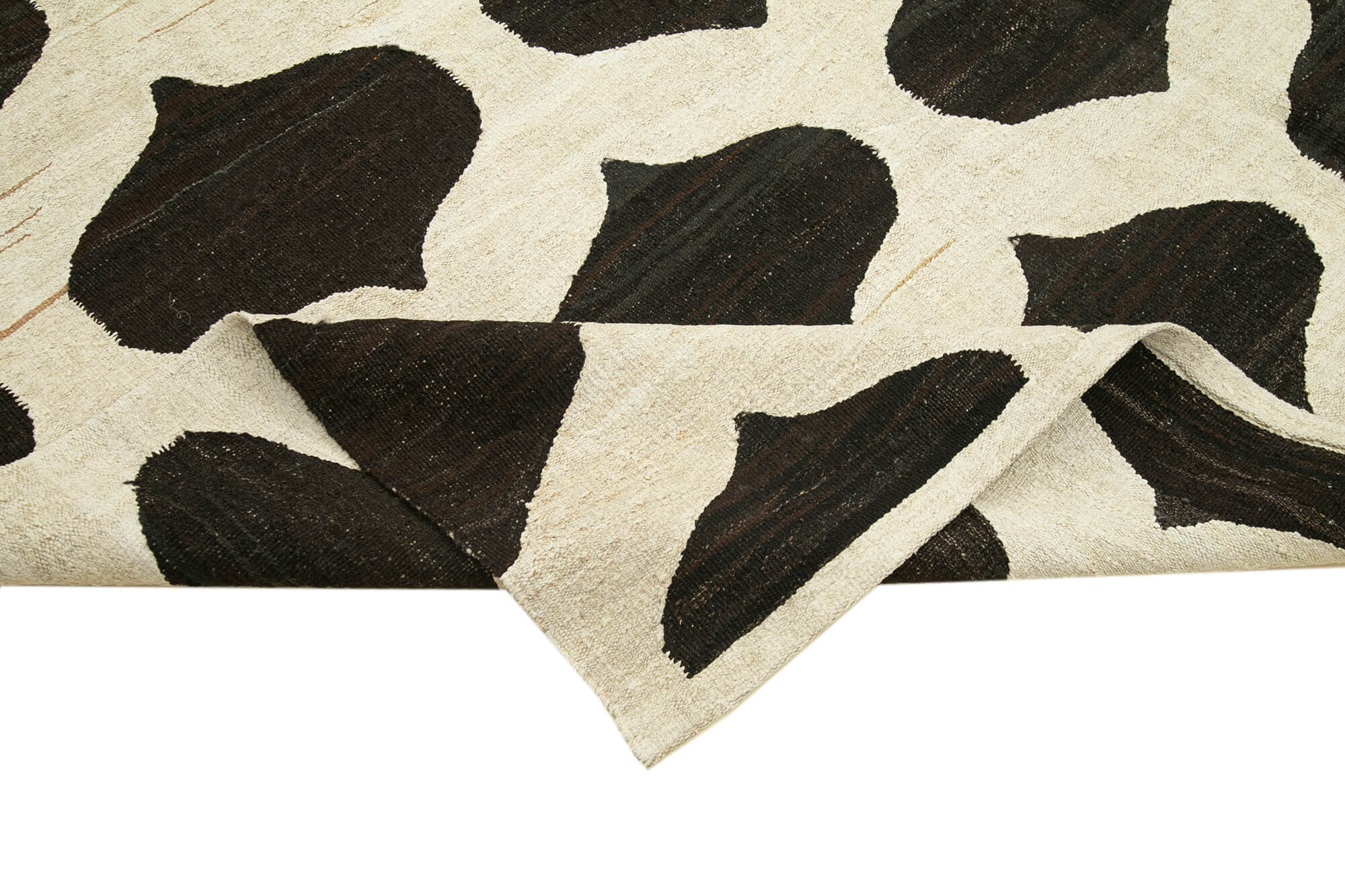 Scrap Bej Geometrik Pamuk Yün El Dokuma Halısı 250x310 Agacan