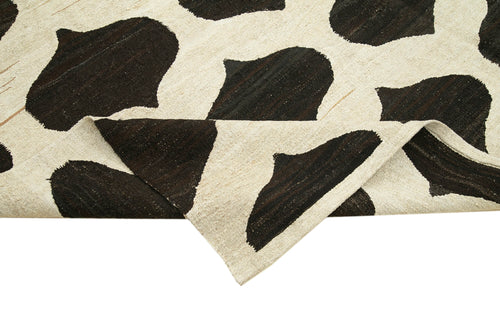 Scrap Bej Geometrik Pamuk Yün El Dokuma Halısı 250x310 Agacan