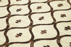 Scrap Bej Geometrik Pamuk Yün El Dokuma Halısı 247x315 Agacan