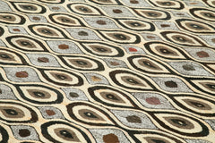 Scrap Gri Geometrik Pamuk Yün El Dokuma Halısı 240x306 Agacan