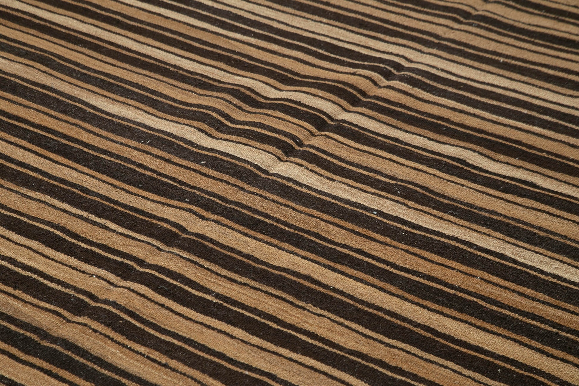 Scrap Kahverengi Geometrik Pamuk Yün El Dokuma Halısı 260x330 Agacan