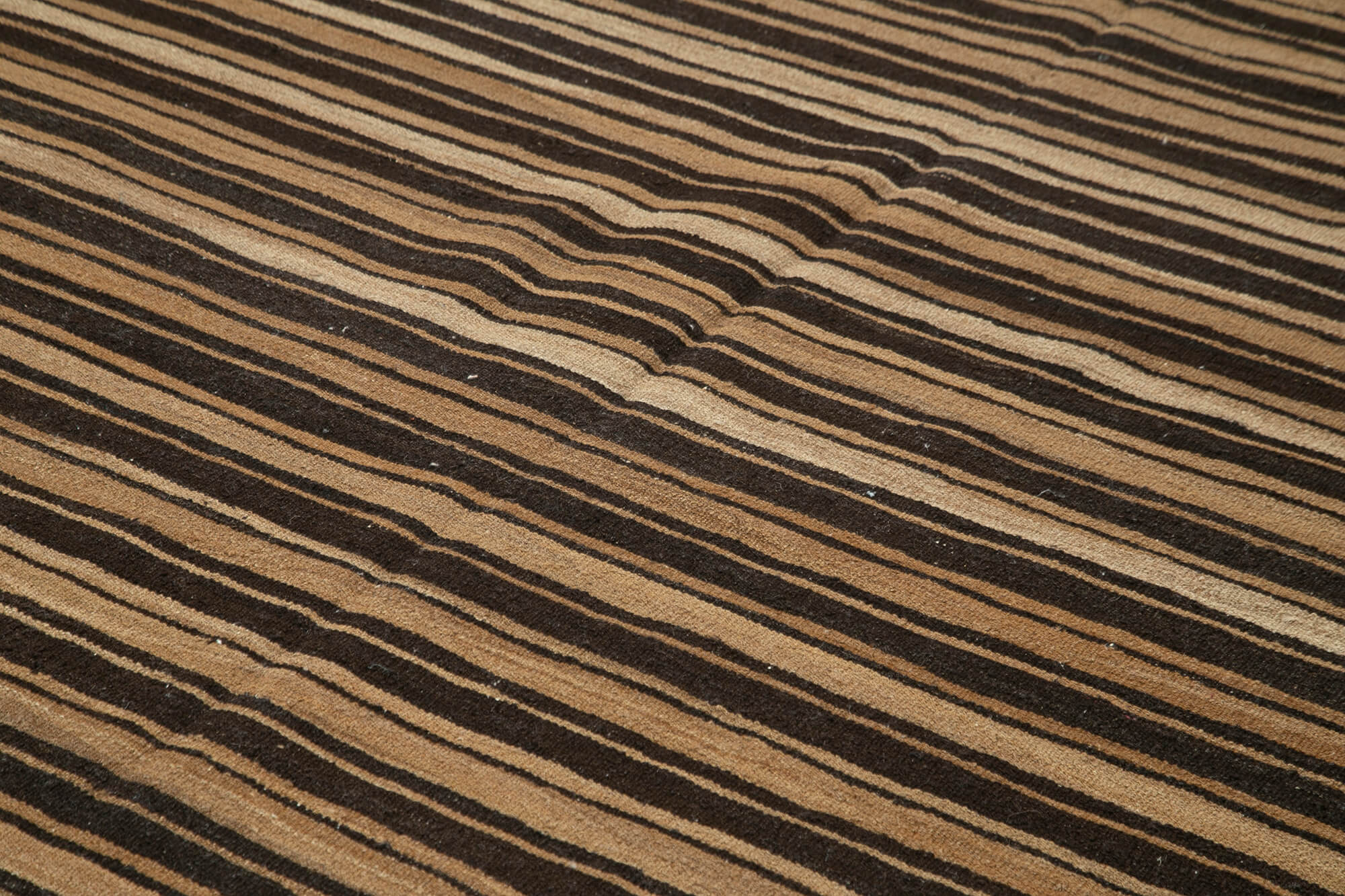 Scrap Kahverengi Geometrik Pamuk Yün El Dokuma Halısı 260x330 Agacan