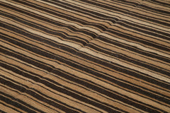 Scrap Kahverengi Geometrik Pamuk Yün El Dokuma Halısı 260x330 Agacan