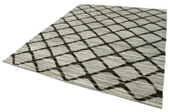 Scrap Gri Geometrik Pamuk Yün El Dokuma Halısı 245x308 Agacan