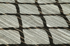 Scrap Gri Geometrik Pamuk Yün El Dokuma Halısı 245x308 Agacan