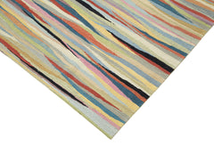 Scrap Beyaz Geometrik Pamuk Yün El Dokuma Halısı 244x356 Agacan