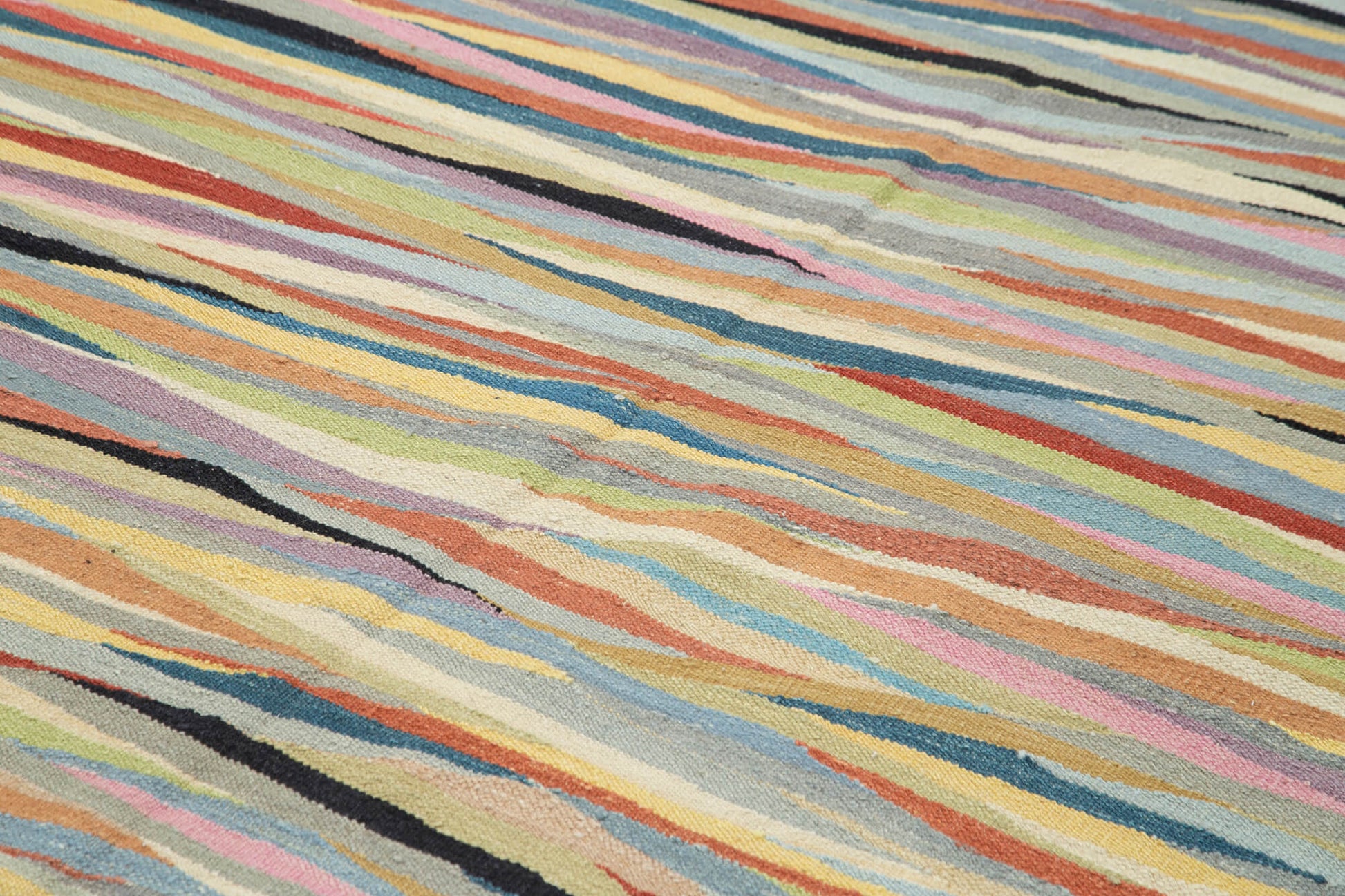 Scrap Beyaz Geometrik Pamuk Yün El Dokuma Halısı 244x356 Agacan