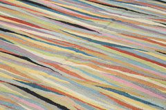 Scrap Beyaz Geometrik Pamuk Yün El Dokuma Halısı 244x356 Agacan