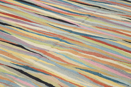 Scrap Beyaz Geometrik Pamuk Yün El Dokuma Halısı 244x356 Agacan