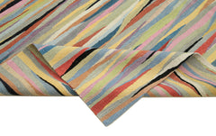 Scrap Beyaz Geometrik Pamuk Yün El Dokuma Halısı 244x356 Agacan